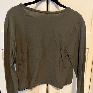 Wild Fable olive green long sleeved crop top size XL